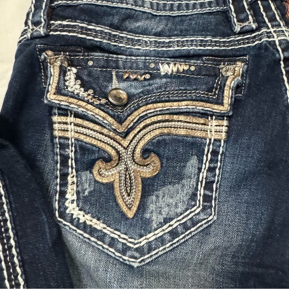 Rock Revival Dark Blue Jeans with Embroidered Pockets - Picture 8 of 13